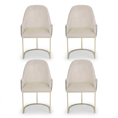 Moderne gestoffeerde stoel 4x stoelen Eetkamerstoel Hoogwaardige keukenstoel Meerkleurig.