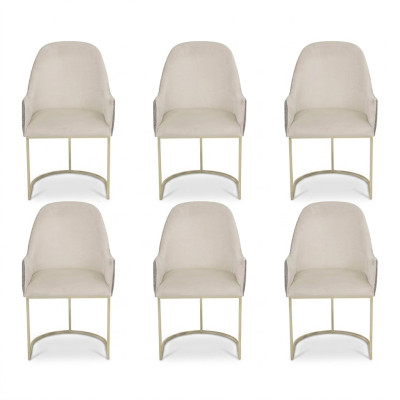 Moderne gestoffeerde stoel 6x Stoelen Eetkamerstoel Hoogwaardige Keukenstoel Multicolor