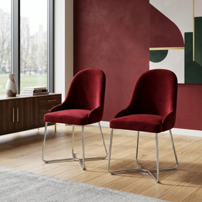 Moderne Rode 2x stoelen Luxe eetkamermeubelen Stoelen Nieuw Meubels Eetkamerstoel