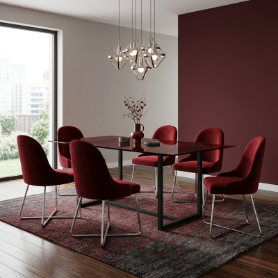 Moderne stoelen Luxe eetkamerinrichting Rood 6x stoelen Meubels Eetkamerstoel