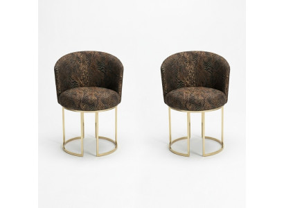 Eetkamerstoelen Woonkamer luxe Meerkleurig 2x Stoelen Metaal Modern nieuw