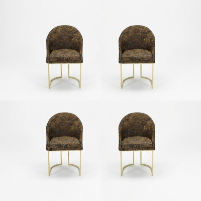 Moderne eetkamerstoelen Woonkamer luxe Meerkleurig 4x stoelen Metaal nieuw