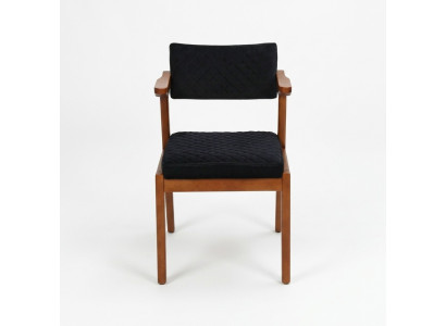 Zwart-bruine eetkamerstoelen voor één persoon met armleuningen, ontworpen, nieuw.