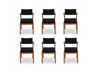 Luxe eetkamerstoel Modern Houten Meubels 6x Stoelen Zwart Design Inrichting