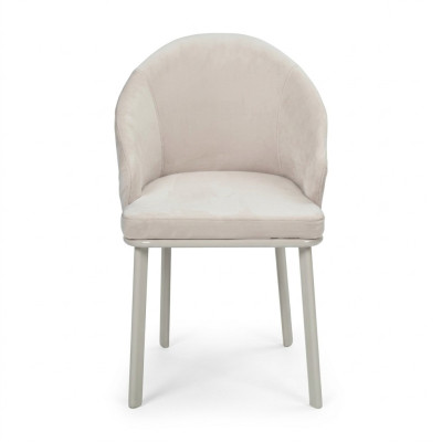 Witte eetkamerstoel designer gestoffeerde stoel textiel moderne keukenstoelen