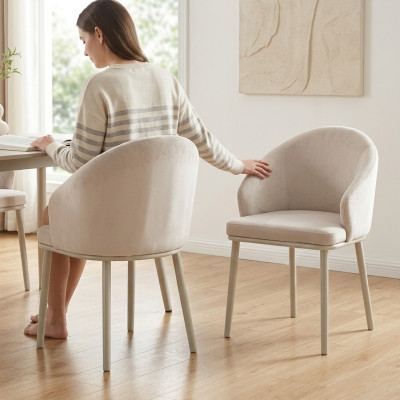 Moderne eetkamer Witte 2x stoelen Ontwerper keuken gestoffeerde zitmeubels