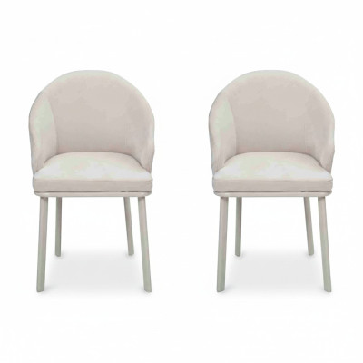 Moderne eetkamer Witte 2x stoelen Ontwerper keuken gestoffeerde zitmeubels