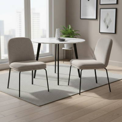 Moderne witte stoelenset Luxe eetkamerstoelen Designermeubilair 2-delig
