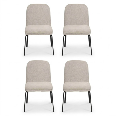 Groep set stoelen 4x stoelen set textiel bekleding zitting roestvrijstalen eetkamer nieuw.