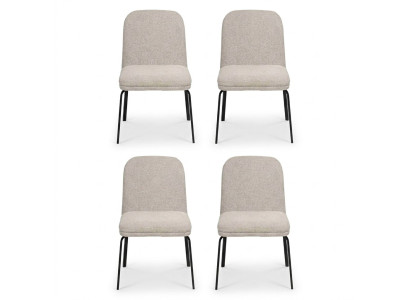 Groep set stoelen 4x stoelen set textiel bekleding zitting roestvrijstalen eetkamer nieuw.