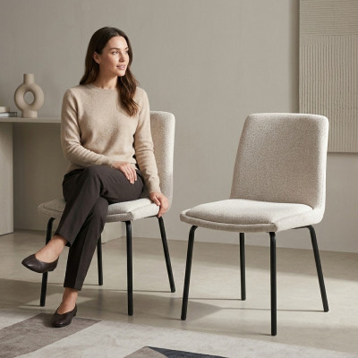 Witte gestoffeerde stoelen Designer 2x Eetkamerstoelen Moderne Keukenstoelen