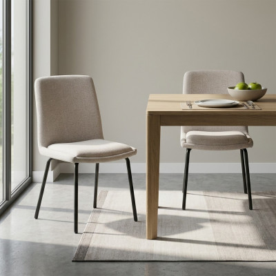 Witte gestoffeerde stoelen Designer 2x Eetkamerstoelen Moderne Keukenstoelen