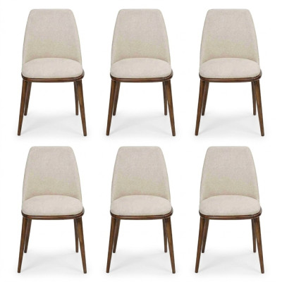Moderne eetkamer Wit 6x Stoelen Hout Meubels Stoelen Luxe Ontwerp Inrichting