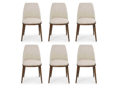 Moderne eetkamer Wit 6x Stoelen Hout Meubels Stoelen Luxe Ontwerp Inrichting