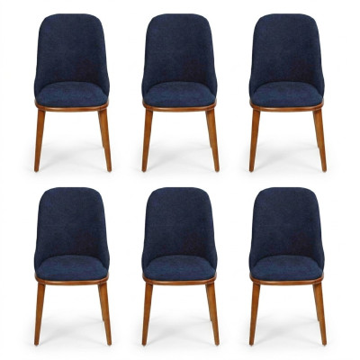 Luxe eetkamer Blauw 6x Stoelen Houten Meubels Stoelen Stijlvol Ontwerp Inrichting
