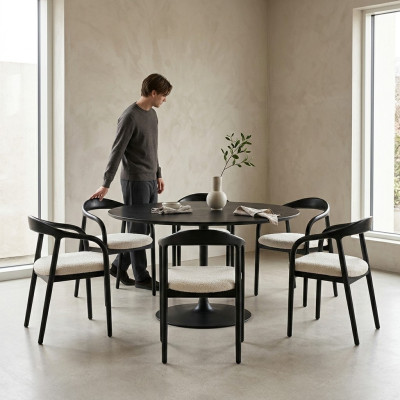 Stijlvol Roestvrij Staal 6x Stoelen Eetkamer Zwart Modern Stoel Designer Metaal