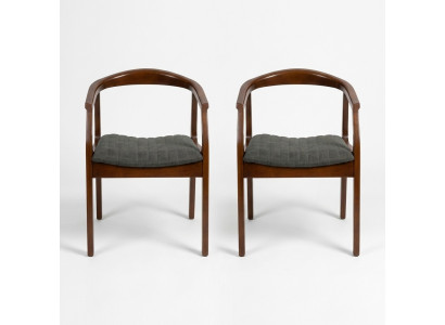 Stoel Bruin Design Woonkamer Eetkamer Hout 2x Stoelen Bekleed met Armleuning