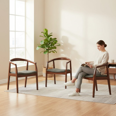 Moderne stoel bruin ontwerp woonkamer eetkamer hout 4x stoelen gestoffeerd nieuw