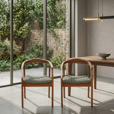 Moderne stoel bruin ontwerp woonkamer eetkamer hout 4x stoelen gestoffeerd nieuw
