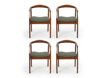 Moderne stoel bruin ontwerp woonkamer eetkamer hout 4x stoelen gestoffeerd nieuw