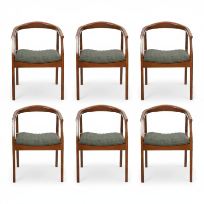 Stoel Bruin Design Woonkamer Eetkamer Hout 6x Stoelen Bekleding Nieuw