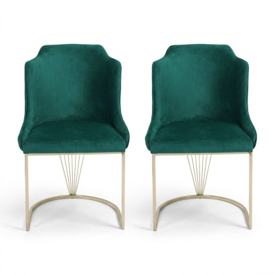 Ontwerper Groene eetkamerstoel 2x stoelen Luxe eenzitter Moderne eetkamer
