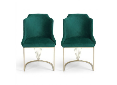 Ontwerper Groene eetkamerstoel 2x stoelen Luxe eenzitter Moderne eetkamer