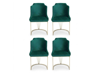 Ontwerper Groene eetkamerstoel 4x stoelen Luxe eenzitter Moderne eetkamer