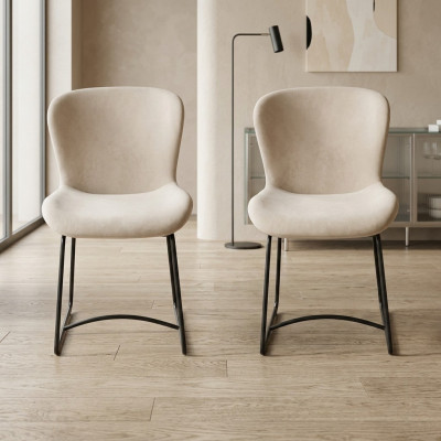 Eetkamerstoel 2x Stoelen Eetkamer Modern Stoelen Metaal Ontwerp Wit nieuw