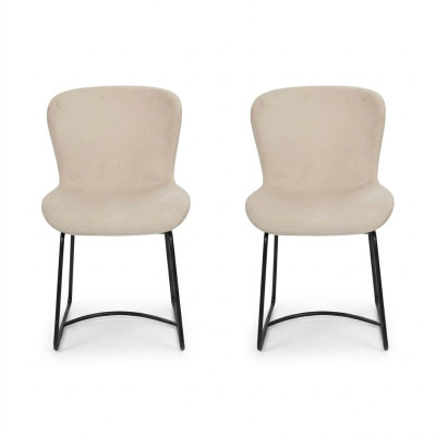Eetkamerstoel 2x Stoelen Eetkamer Modern Stoelen Metaal Ontwerp Wit nieuw
