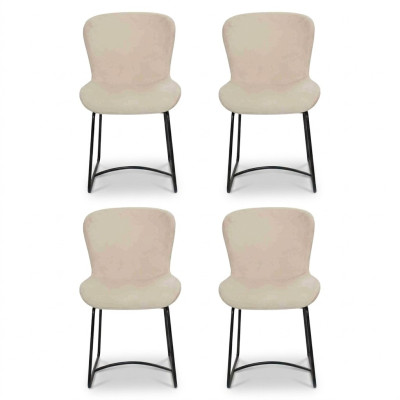 Eetkamerstoel 4x Stoelen Eetkamer Modern Stoelen Metaal Ontwerp Wit