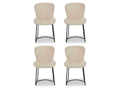 Eetkamerstoel 4x Stoelen Eetkamer Modern Stoelen Metaal Ontwerp Wit
