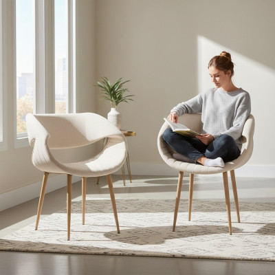 Moderne 2x stoelen gestoffeerde luxe fauteuil leunstoel eetkamer woonkamer nieuw