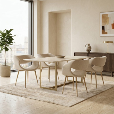 Moderne 4x stoelen gestoffeerde luxe fauteuil leunstoel eetkamer woonkamer nieuw