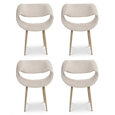 Moderne 4x stoelen gestoffeerde luxe fauteuil leunstoel eetkamer woonkamer nieuw