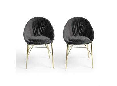 Ontwerp Zwart 2x Stoelen Zonder Armleuning Eetkamer Moderne Meubels Luxe Nieuw