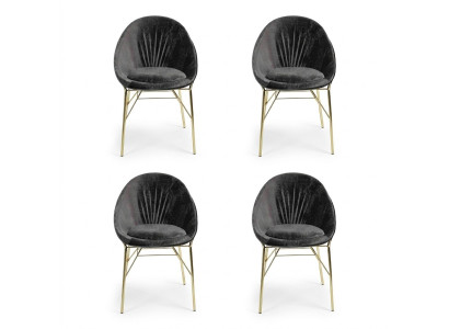 Luxe Design Zwart 4x Stoelen Zonder Armleuning Eetkamer Moderne Meubels