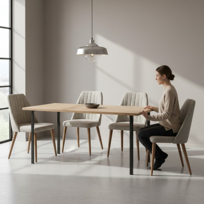 Moderne Grijze 4x Stoelen Gestoffeerde Luxe Stoel Fauteuil Eetkamerstoel