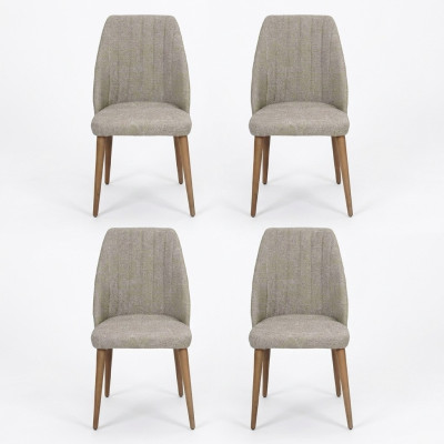 Moderne Grijze 4x Stoelen Gestoffeerde Luxe Stoel Fauteuil Eetkamerstoel