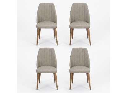 Moderne Grijze 4x Stoelen Gestoffeerde Luxe Stoel Fauteuil Eetkamerstoel