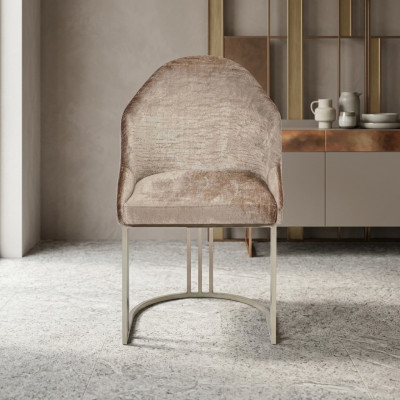 Eetkamerstoel 1-zits fauteuil Roestvrij staal Luxe Modern Meubelontwerp Nieuw