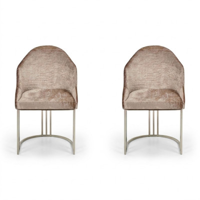 Eetkamerstoel Luxe Modern 2x stoelen Textiel Ontwerp Metaal Stoel Meubels