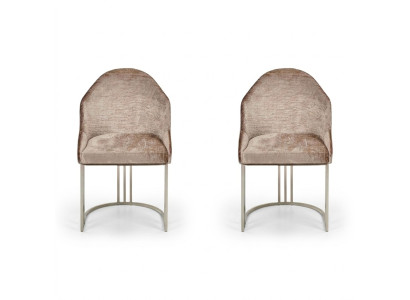 Eetkamerstoel Luxe Modern 2x stoelen Textiel Ontwerp Metaal Stoel Meubels