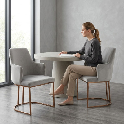 Moderne eetkamerstoel keukenstoelen Luxe ontwerp 2x stoelen Armstoelen Grijs Nieuw
