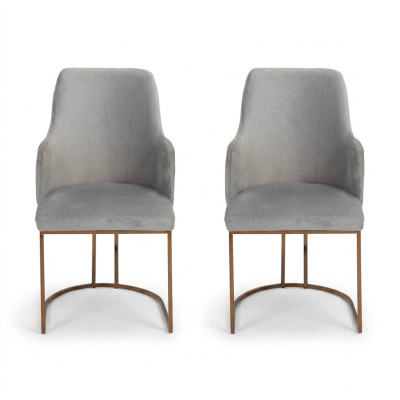 Moderne eetkamerstoel keukenstoelen Luxe ontwerp 2x stoelen Armstoelen Grijs Nieuw