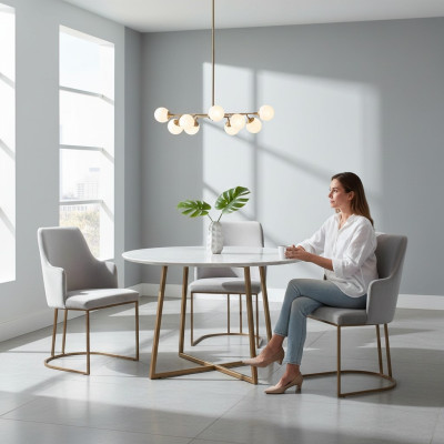 Moderne grijze eetkamerstoelen stijlvolle keukenstoelen Luxe Design 4x stoelen nieuw