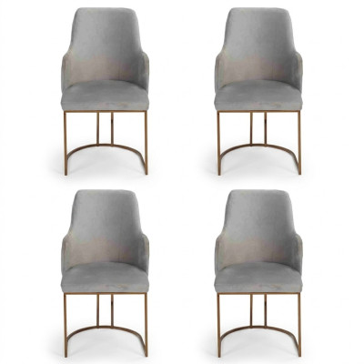 Moderne grijze eetkamerstoelen stijlvolle keukenstoelen Luxe Design 4x stoelen nieuw
