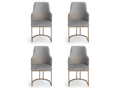 Moderne grijze eetkamerstoelen stijlvolle keukenstoelen Luxe Design 4x stoelen nieuw
