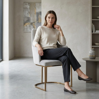 Luxe grijze eetkamerstoelen stijlvolle keukenstoelen Moderne design 6x stoelen nieuw