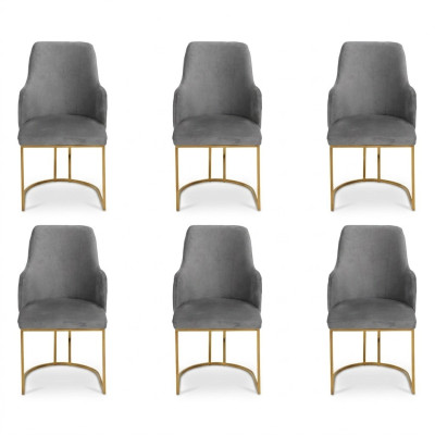 Luxe grijze eetkamerstoelen stijlvolle keukenstoelen Moderne design 6x stoelen nieuw
